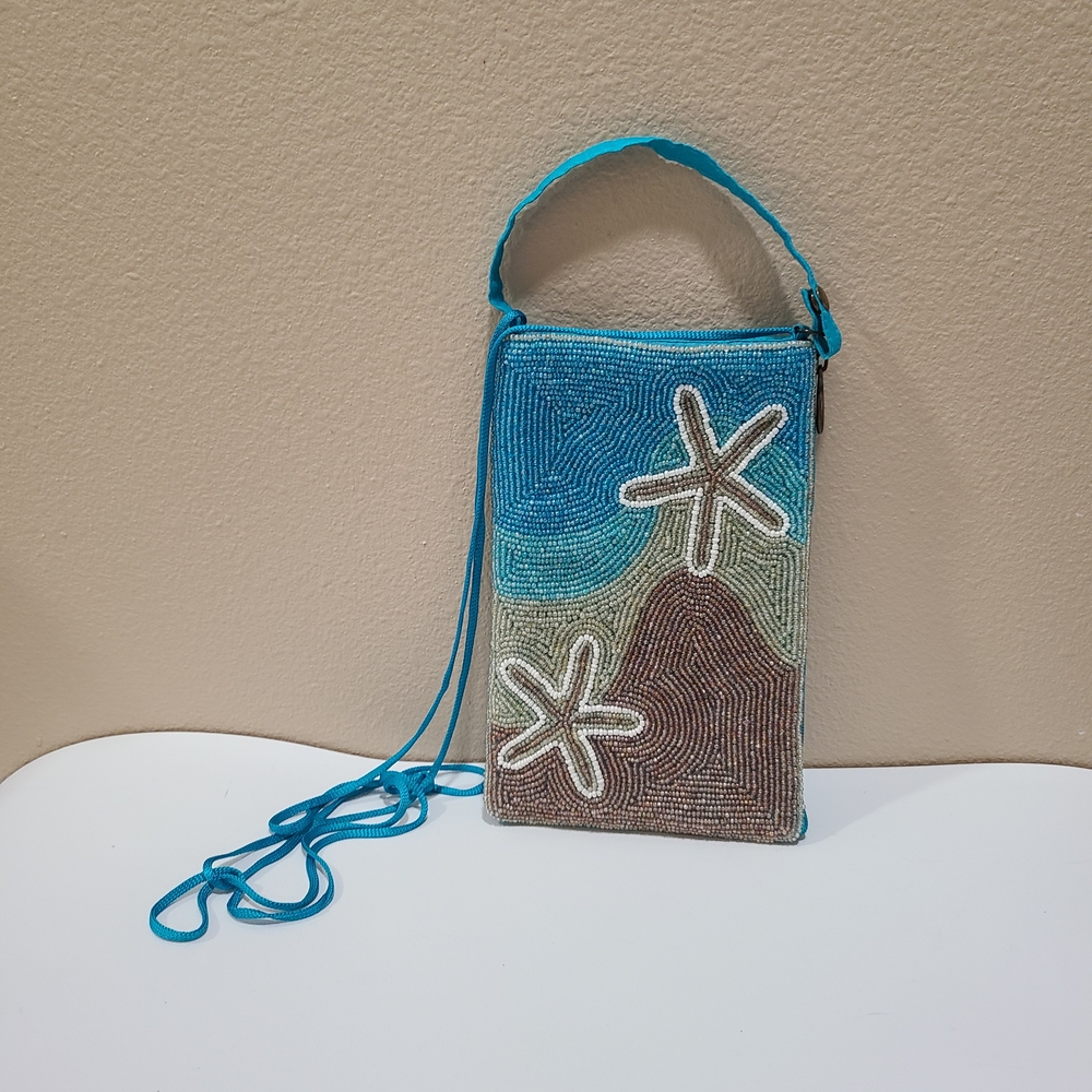 Bombay Trading Company Elegant Beaded Starfish Crossbody Club Bag - Picture 2 of 6